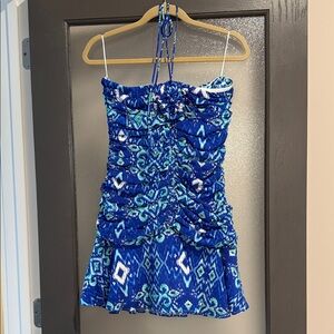 Vici Blue Patterned Mini Dress